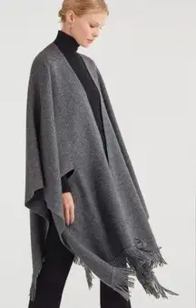 NWT 7 For All Mankind Fringe Grey Poncho Wrap