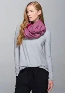 Lululemon Vinyasa Scarf *Rulu Hyper Stripe Heathered Bordeaux Drama Bumble Berry