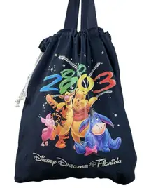 VTG 2003 Rare Disney World Dreams Florida Winnie the Pooh Large Tote Bag Navy