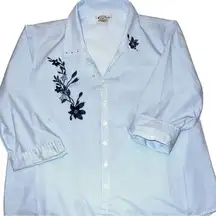 Lasolas cute blue and white striped button up blouse.