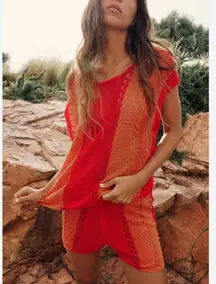 NWOT ZARA CROCHET MESH SWIM COVER SHORTS