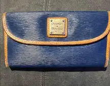 Dooney & Bourke Navy and Tan Saffiano wallet