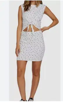 Volcom Women's White Last Drink Cutout Pullover Tie Waist Minidress Size L