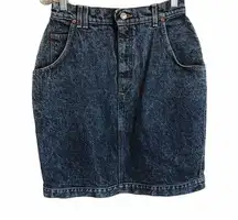 Vintage Lee Acid Washed Hi Rise Denim Skirt