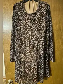 love, Fire Leopard Print Midi Dress