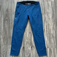 Arcteryx Sunara 7/8 Athletic Leggings Odyssea Blue Size Small Base Layer Hiking