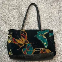 Bueno Butterflies Faux Suede Black Purse Vintage