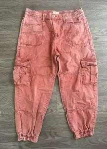 Free People Platoon Cargo Pants Jogger Red Color Size Large Women’s