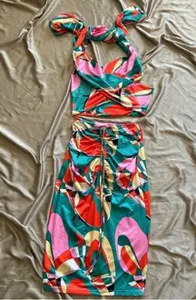 Abstract Colorful Beachy Outfit Set