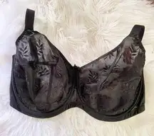 Superbra Tango II Balconette Black Lace Underwire Unlined 34J 34 J New