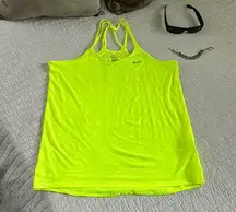 Nike  dryfit neon yellow semi sheer workout tank top small oversized