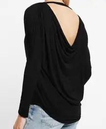 Express Long Sleeve Cowl Draped Back London Tee