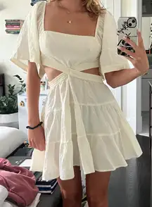 Free People Off White Cut Out Dress