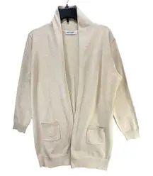 Grace Karin Cardigan Sweater Womens L Beige Open Front Classic Soft Knit Cozy