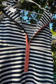 Vintage Elsey Navy Blue White striped Sleeveless Dress Women’s Size Large