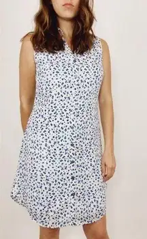 CAbi 5233 Camilla White Shirt Dress Animal Print