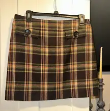 NWOT Michael Kors Wool Plaid Mini Skirt