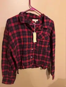 NWT love notes large plaid button down