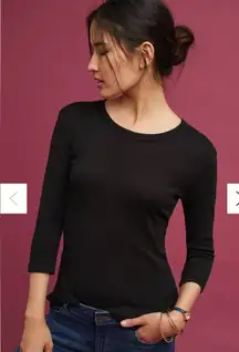 Michael Stars X Anthropologie Shine Tee in Black Sz M/L