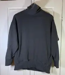 Aerie Charcoal Gray Mock Neck Oversized Sweatshirt Pullover Fleece Size S READ
