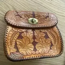 Mexican Hand Tooled Purse Bag Artesanal
