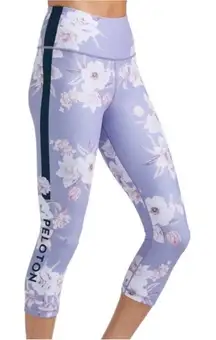 Peloton Wear it to Heart Cropped Floral Leggings S Purple‎