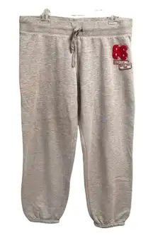 Y2K PINK Victorias Secret Cropped Jogger Sweatpants Sweats Patch Logo Preppy