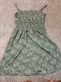 Lush Green Floral Mini Dress