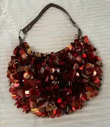 Fall Mermaid Sparkly Purse NWOT Bronze Orange Red