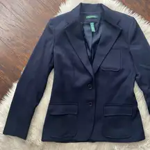 Navy Blue Wool Blazer