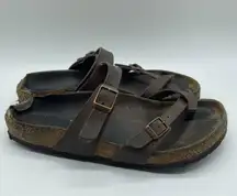 Birkenstock Dark Chocolate Brown Mayari Strappy Leather Cork Sandals Women 38.5