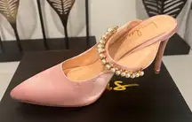 Elegant Pink Heels with Pearl Embellishment by Lulus Size 7