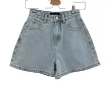 White‎ Fox Boutique Hurt Feelings Denim Shorts Powder Blue Wash Size XXS