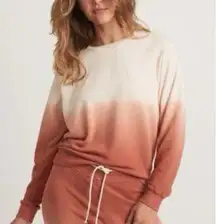 Marine Layer Women’s Amber Brown Ombre French Terry Crewneck Sweatshirt size L
