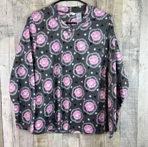 Mayfair Medium Fleece 2-Pc. Pj Set Gray/Pink/White/Black Long Sleeve Top…