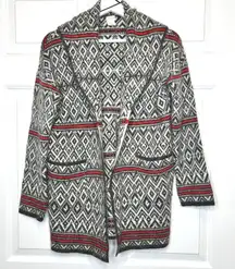 ASPEN Wool Blend Knit Open Front Cardigan Sweater Small