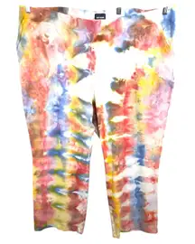 Basic Editions‎ Plus Size 4X Pants Handmade Tie Dye Lounge Comfy Blue Red 1512