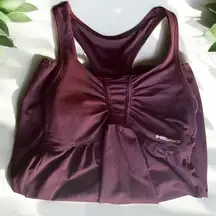 ℋℰ𝒜𝒟 Purple 𝒫ℒ𝒰ℳ Athletic Tank razorback built in bra pull string on bottom