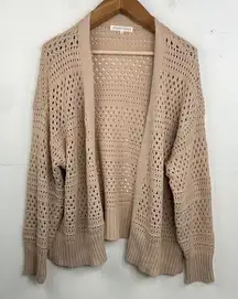 Madison Hudson Eyelet cardigan open front sweater beige size 3X