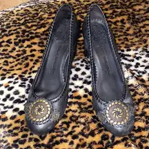 Jack Rogers black leather heels 8.5