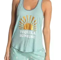 PJ Salvage Women's Tequila Sunrise Racerback Teal Tank Top Size XL NWT