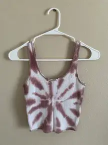 Tie Dye Purple And White Crop Tank Top
