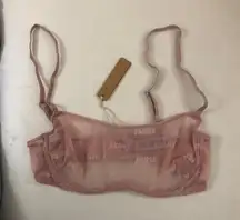 Sheer Logo Pink Bralette