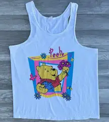 Vintage Disney Pooh Graphic Tank Top White