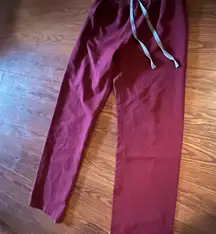 Womens maroon burgundy FIGS SCRUB bottoms