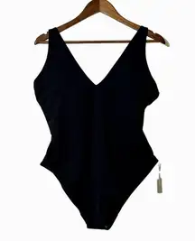 Everlane Swimsuit Women’s XL NWT Renew V-Neck One Piece Resort Wear Black