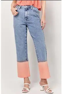 Harper Heritage Francesca’s Ellis Dip Dye Denim Jeans Size 28 High Rise Wide Leg