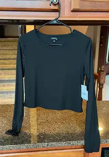 NWTs Black Cropped Ribbed Long Sleeve From