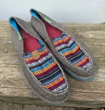 Twisted X Slip On Loafers Woven Southwestern Saddle Blanket WCL0005 Womens 9M