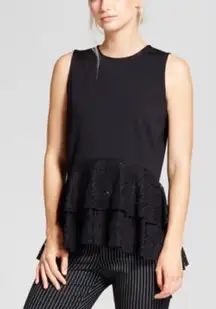 Who What Wear lace peplum top